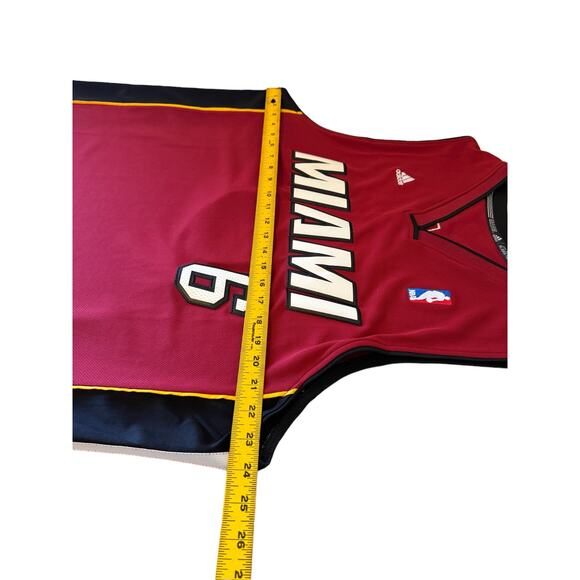 Adidas Miami Heat Lebron James #6 Red Stitched Jersey - Authentic - XL Length +2 - Picture 11 of 11
